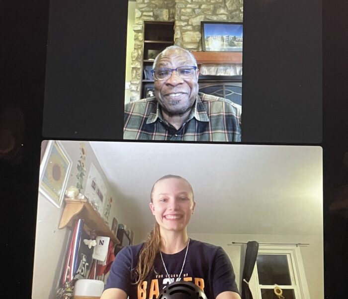 Anna Laible interviewing Dusty Baker